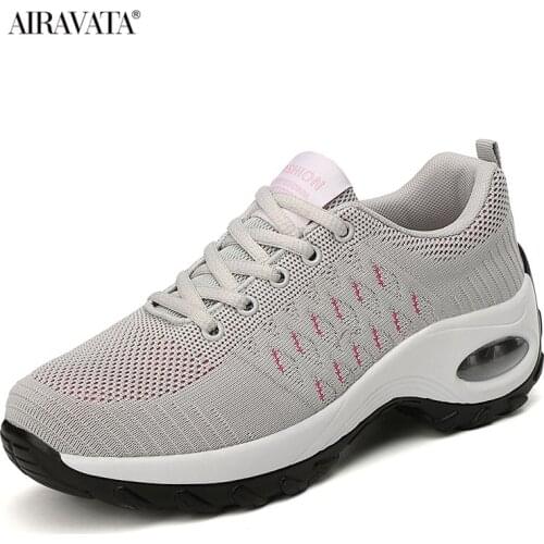 Sneakers Women Running Shoes Ladies Air Cushion Sports Shoes Comfortable Platform Lace-up Casual Shoes