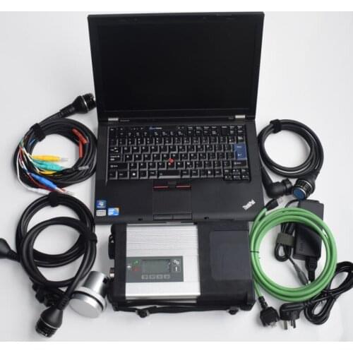 MB SD Connect C5 mb star SD C5 480G SSD 2020 software in fast laptop T410 (i7, 4g) full set ready to use for MB cars/ truck Diag