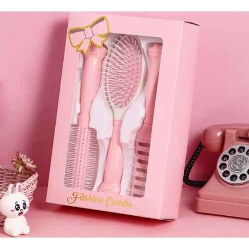 Comb set 3 piece gift box hairs care air bag comb female borstel haar szczotka do wlosow woman hair brush scalp massager homes