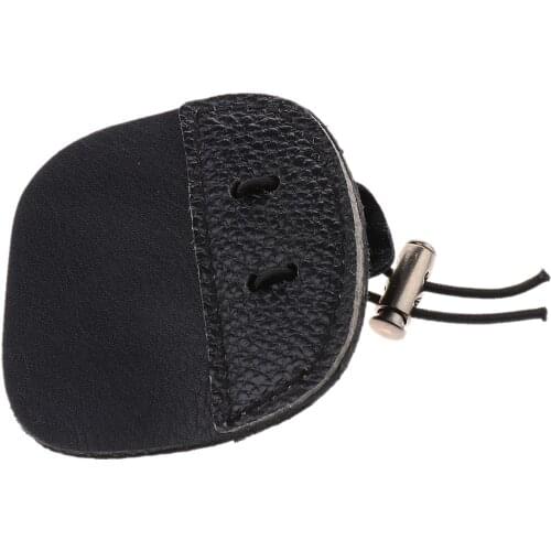 10 Pack Leather Archery Finger Tab for Recurve Bows Hunting Finger Protector, Black