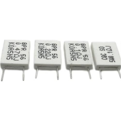 10pcs BPR56 5W 0.01 0.15 0.22 0.25 0.33 0.5 ohm Non-inductive Ceramic Cement Resistor 0.1R 0.15R 0.22R 0.25R 0.33R 0.47R 0.5R