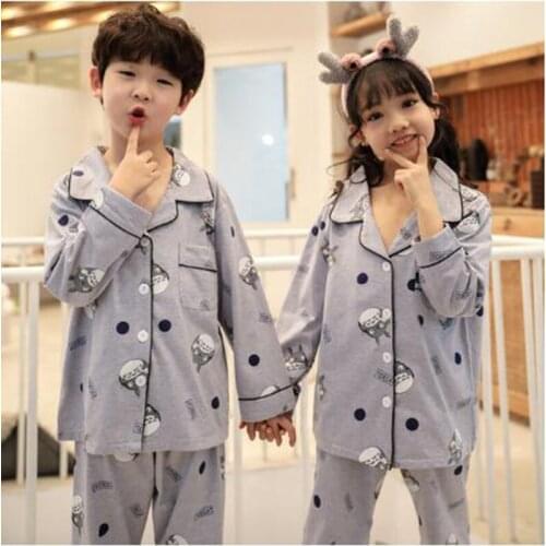New Kids Pajamas Sets Girls Cartoon Pattern Night Suit Children Sleepwear Pyjamas Cotton Nightwear 2-13Y Teens Clothes Homewear