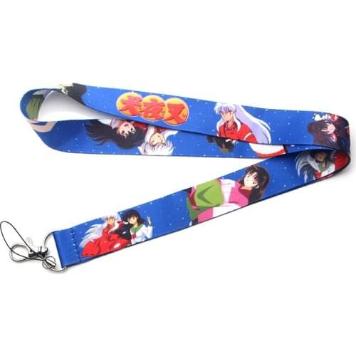 ZF539 1pcs Anime Inuyasha Tags Strap Neck Lanyards For Keys ID Card Gym Mobile Phone USB Badge Holder DIY Rope Chain Necklace