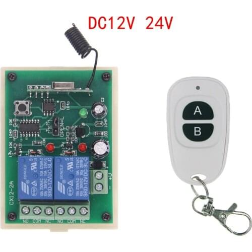 315 433 MHz Universal Wireless Remote Control Switch DC 12V 24V 2CH 2 CH Relay Receiver Module RF Remote Transmitter