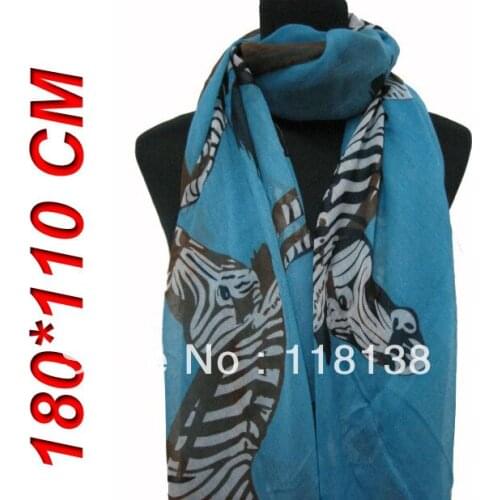 New Style Fashion Womens Big Zebra Animal Print Scarf Shawl Wrap 180cm*110cm, Free Shipping