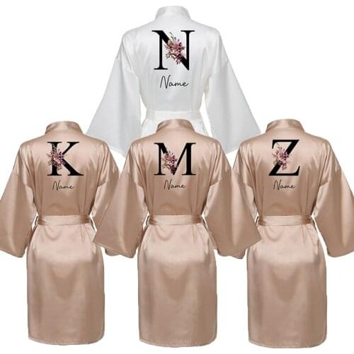 Personalised Names Satin Silk Bride Robe Wedding Robe for Women Robe Wedding Bride Robe Bridesmaid Night Robe Rose Gold