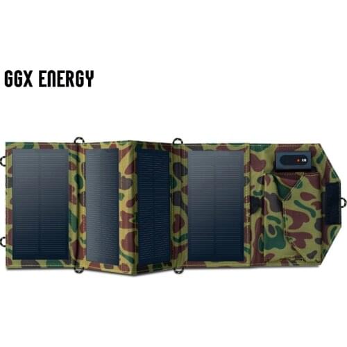 GGX ENERGY 8W Folding Solar Charger for Mobile Phone iPhone Samsung LG Smart Phones Portable Solar Panels for Camping