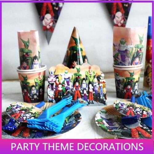Son Goku Hero Theme Birthday Party Decoration Balloons Kids Birthday Party Disposable Tableware Boys Favors Shower Supplies