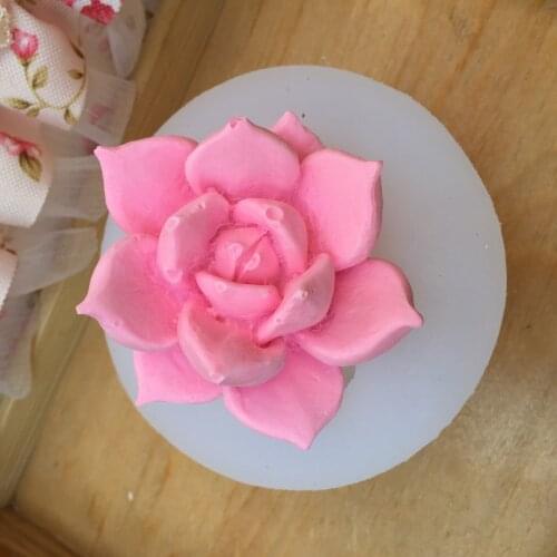 Succulent Plant 3D Cactus Flower Mold Gypsum Aromatherapy silicone Mould