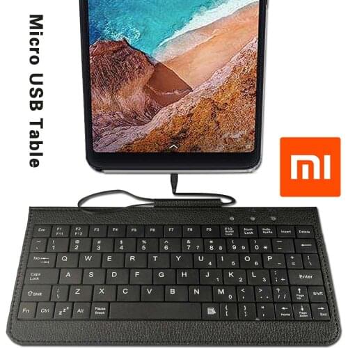 Micro USB Keyboard PU Leather Stand Case for Xiaomi Mi Pad Tablet Foldable Protective Case Rugged Wired Keyboard + Stand