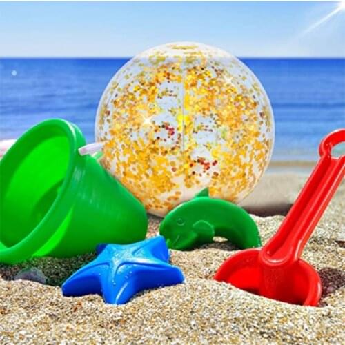 Water Play Inflatable Party Favors Pool Toys Portable PVC Summer Fun Photo Props Glitter Confetti Beach Ball Outdoor Sports