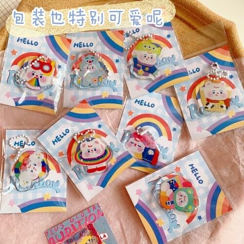 W&G Kawaii Transparent Acrylic Pendant School Bag Student Decoration Accessories Key Chain Ins New