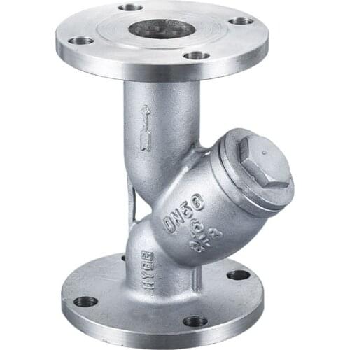 304 Stainless Steel Y-shape Filter DN15 1/2" Flange Steam Filter GL41W-16P Pipe Strainer Length 130mm
