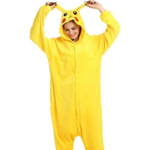 Yellow Cartoon Adult Kigurumi Onesie Women Animal Costume Fancy Soft Anime Cosplay Onepiece Winter Jumpsuit