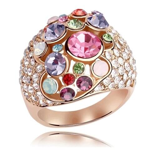 BAFFIN 2019 Maxi Rings Party Accessories for Women Fashion Jewelry Cocktail Ring Crystals From Swarovski Rose Gold Color Finger