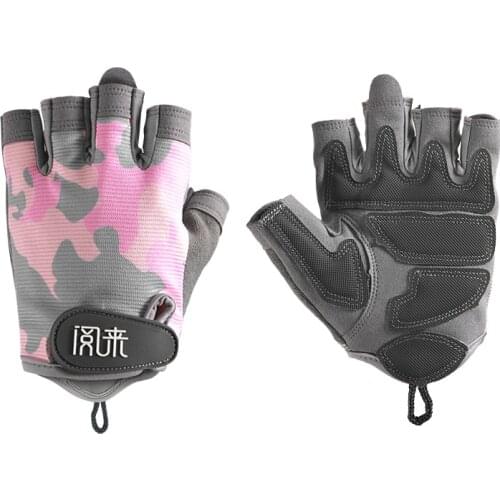 1 Pair Fitness Gym Camouflage Gloves Women Man Weightlifting Outdoor Palm Protection
