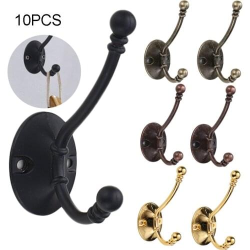 10Pcs Vintage Wall Hooks Home Storage Hanger For Key Clothes Hat Bag Towel Wall Mounted Hanger Rack Bathroom Kitchen Accessories