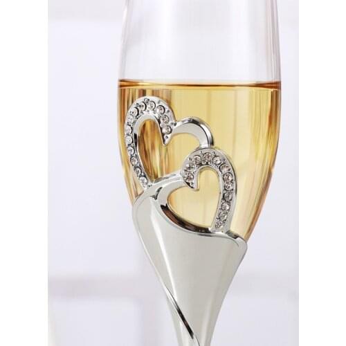 2Pcs/Set Crystal Champagne Glass Wedding Toasting Flutes Drink Cup Party Marriage Wine Decoration Cups For Parties Gift Box