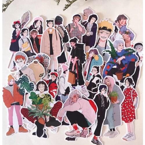 40pcs/pack Cartoon Anime character sticker Decorative Stationery Sticker DIY Scrapbooking album Stickers School office supplies