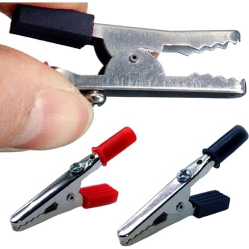 55cm Plastic Cable Metal Clips Alligator Black Red Positive Short And Handle Wiring Clip Clip Long Negative Sheath And Clip U5L0