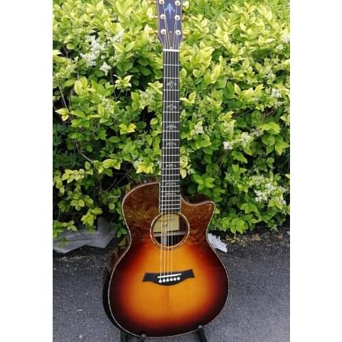 Abalone SunSet Chaylor 914 Acoustic Guitar,Arm rest Rosewood body Ebony fingerboard Electric Guitar,Free shipping