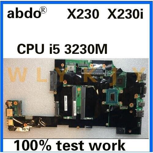 Abdo CPU i5 3230M X230 motherboard for X230 X230I notebook motherboard QFRU 00HM378 04X0610 04X4565 DDR3 QM77 100% test work