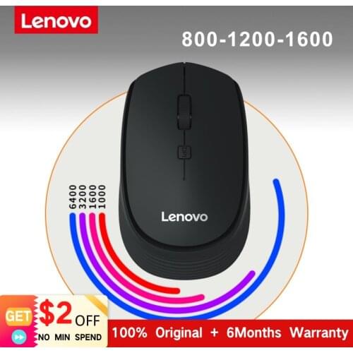 Lenovo M202 Wireless Silent Mouse with Built-in Battery DPI 800-1200-1600 and Sensitivity Adjustment Button