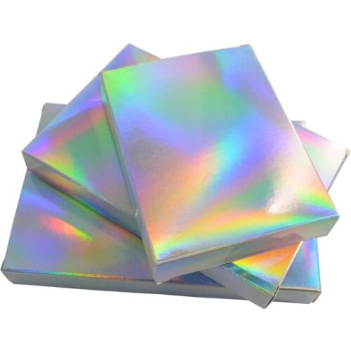 50 Pcs Holographic Gift Party Paper Box Laser Card Case Cartons Gift Boxes Cosmetics Package Candy Boxes Wedding Favour