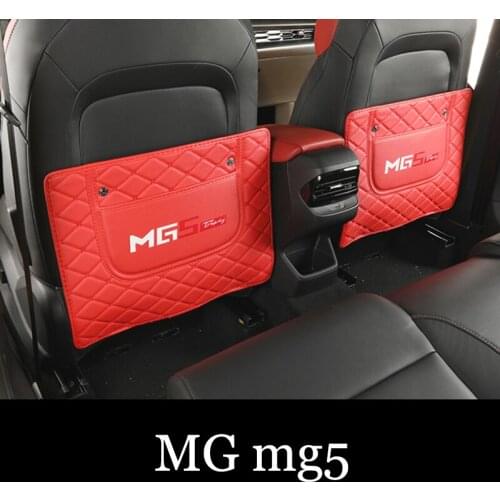 Lsrtw2017 Fiber Leather Seat Cover Anti-kick Mat for Mg Mg5 2020 2021 Seats Protector Accessories Auto Styling
