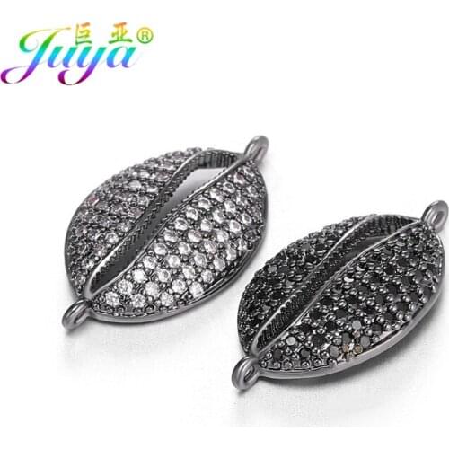 Juya DIY Bracelets Making Decorative Charms Handicraft 2 Loops Shell Connector Charms Accessories For Fashion Jewelry Making