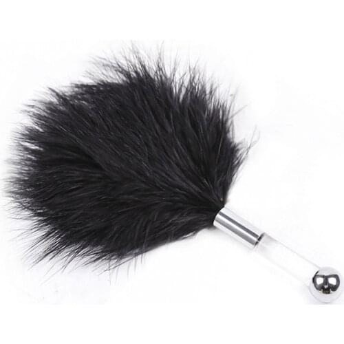 Fetish Novelty Flirt Black Feather Whip Adult Game Flogger Sex Products For Couples Spanking Paddle Body Stimulation Massager