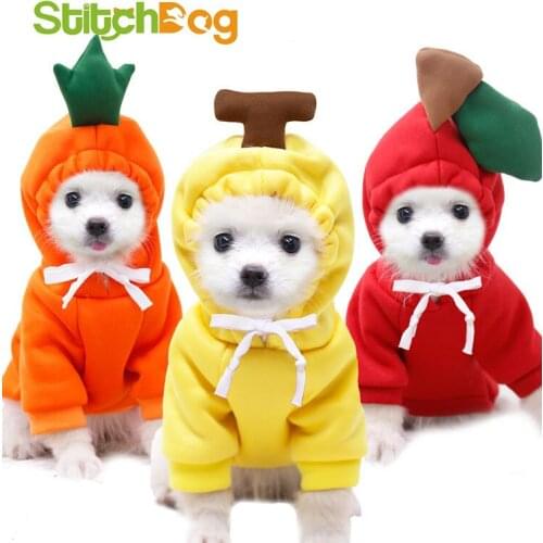 Fruits turned into dogs, cats, small, medium and large dogs, autumn and winter sweaters, fleece clothing supplies, pet Teddy fig