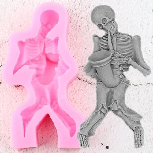 Halloween Skull Cake Decorating Silicone Molds Fondant Cake Decorating Tools Soap Polymer Clay Candy Chocolate Gumpaste Moulds