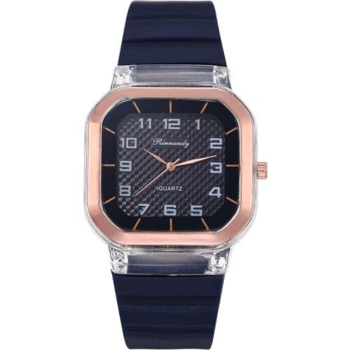 Classic Square Case Durable Fashion Student Womens Watch Macaron Color Simple Fashion Cheap Watch For Men