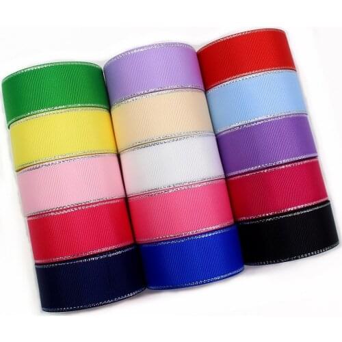 1‘’ 25mm ,10yards Silver side solid grosgrain Ribbons,DIY handmade bow cap Wedding accessories and decorations,I-19316-580