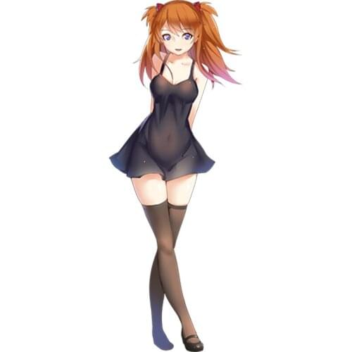 Hot Selling Sexy Anime Car Sticker Souryuu Asuka Langley Beauty Stickers Car Decal Waterproof Hood Protective Film Vinyl Decal