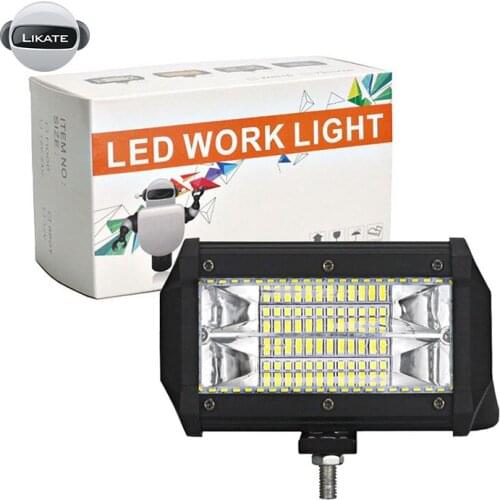 LKT Led Work Light Bar72W Led Bar 5inch Spotlight 4x4 Offroad Working Light For Tractor motorcycle Boat 12v Fog Headligh