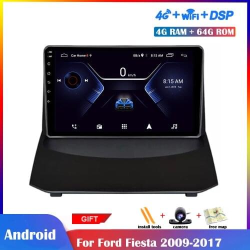 9 inch Android Multimedia Player For Ford Fiesta 2009-2017 Car Radio Stereo Navigation DSP Touch IPS Screen Wifi Bluetooth