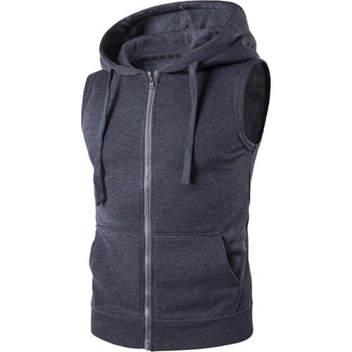 Men Fashion Vests Solid Color Vest Jacket Zipper Pockets Waistcoat Sleeveless Hoodies костюм мужской 2021 Mens Clothing