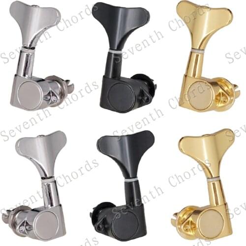 A Set 6 Pcs Gold Fish Tail Buttons 6 String Bass Guitar Tuning Pegs Tuners Machine Heads - 3L3R / 2R4R /4L2R