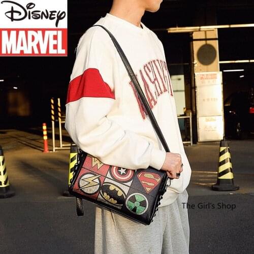 Disney Marvel New Mens Handbag Fashion Trend PU Zipper Large Capacity High Quality Multifunctional Mens Shoulder Messenger Bag