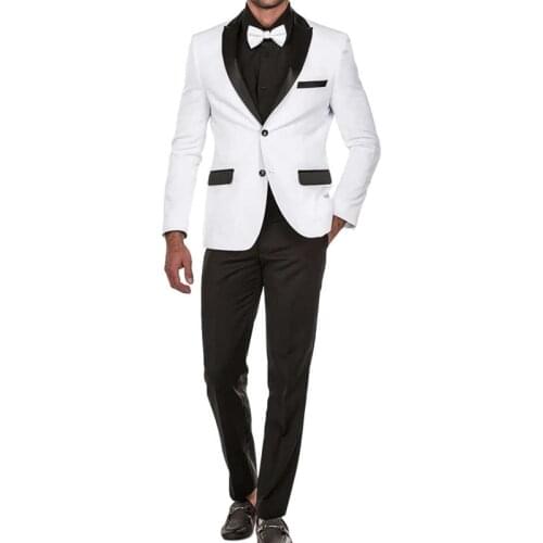 2021 New Fashion Handsome Gentleman White Men Suits Slim Fit For Wedding Dress Beach Party Wear Male Clothing (Jacket + Pants)