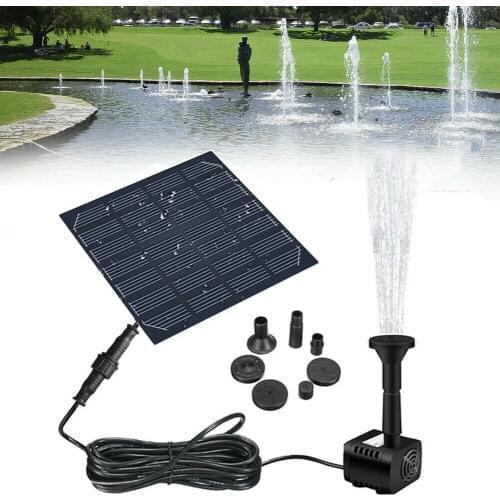2021 NEW Solar Powered Water Fountain Pool Pond Water Sprinkler Sprayer with Water Pump & 3 Spray Heads