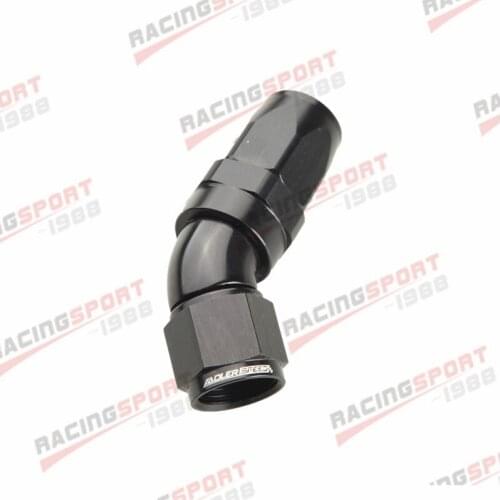 New 4AN AN4 AN-4 Uninterrupted Flow Swivel 45 Degree Hose End Aluminum Red-Blue/Black