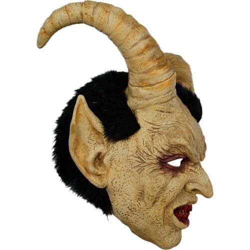 New Halloween Scary Mask Demon Devil Lucifer Horn Latex Masks Halloween Movie Cosplay Decoration Festival Party Supply Props