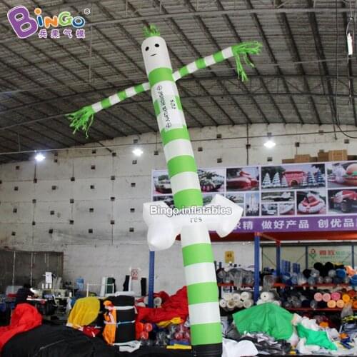 Personalized 20 feet white and green inflatable flying dancer / 6m high inflatable air tube / inflatable air dancer toy