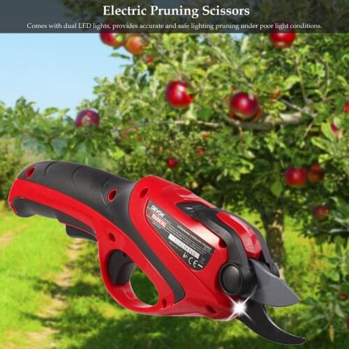 4V 2.5Ah Electric Pruning Scissors Pruning Shears Lithium Battery Garden Pruner With Dual LED Lights