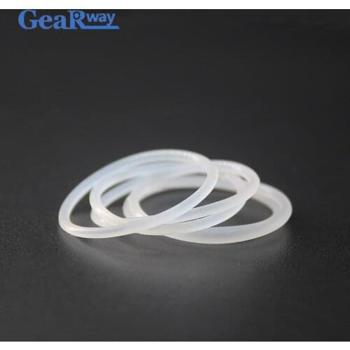 Silicon O Ring Seals 2.65mm CS Transparent O Ring Gasket 6/7.1/7.5/8/18/19/20mm ID Food Grade Silicone Rubber O Ring