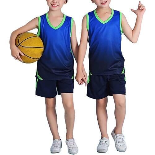 Boys Girl Sports Basketball Clothes Suit Summer Childrens Fashion Leisure Sportswear Sleeveless Vest + Shorts Fitness Sets