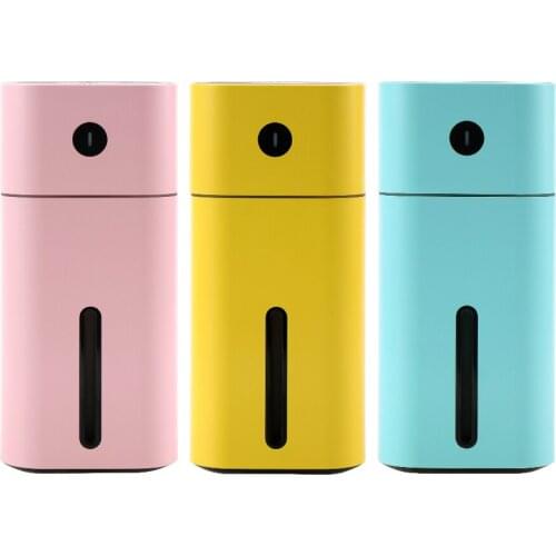USB Car Air Purifier Aroma Essential Oil Diffuser LED Night Light Mini Ultrasonic Square Humidifier Freshener Car Accessories